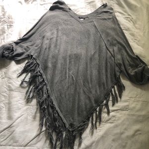 Gray poncho tunic